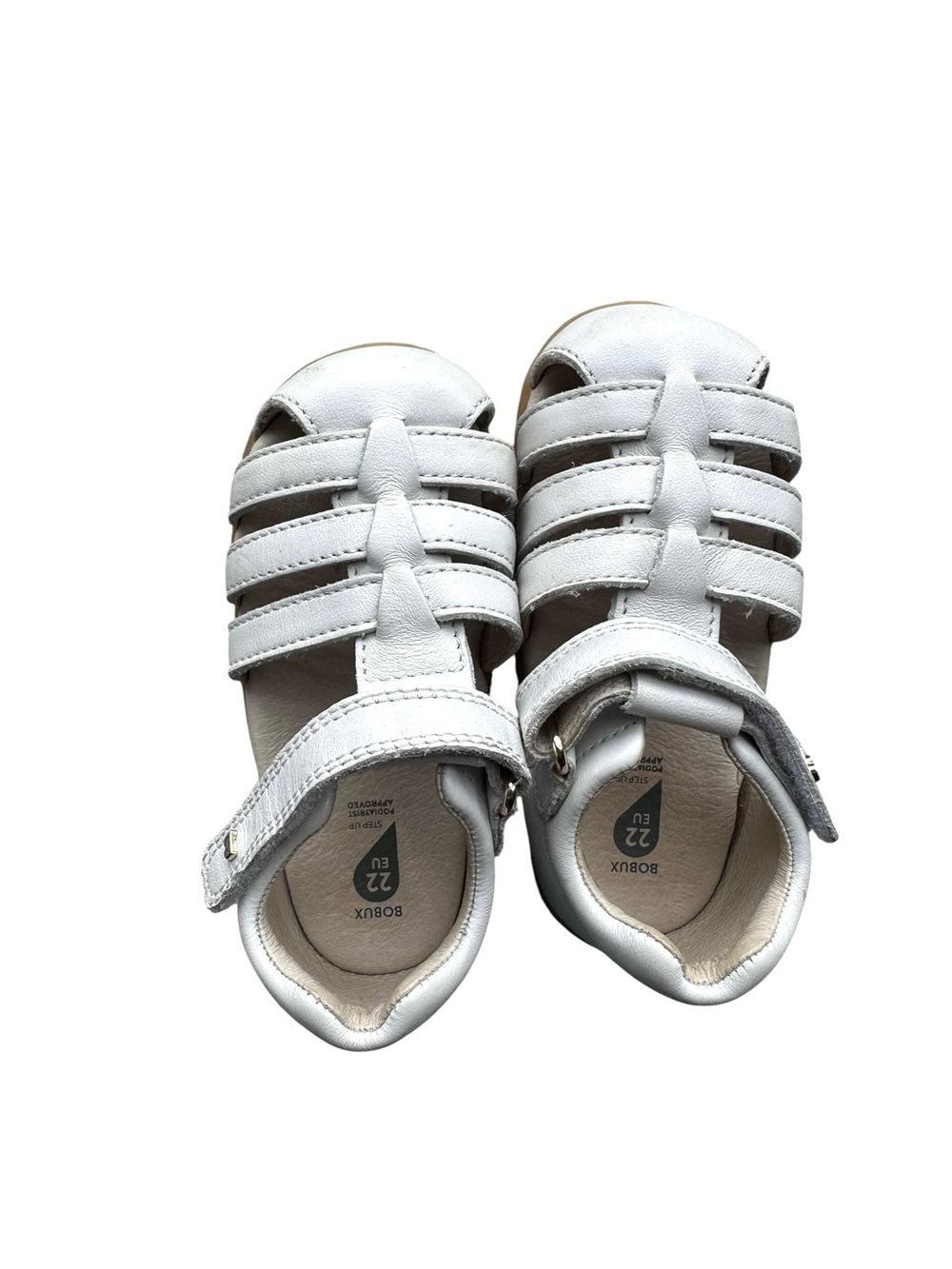 Bobux White Leather Fishermen Sandal Size EU 22 US 6-6.5